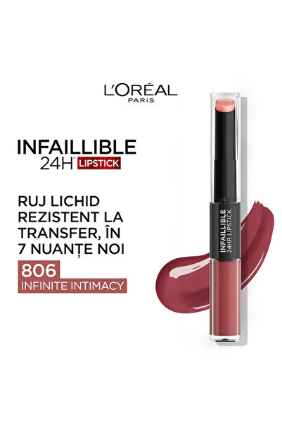 L'Oreal Paris Ruj lichid Infaillible 24H Transfer-Resistant Liquid Lipstick 806 Infinite Intimacy, 6.4 ml