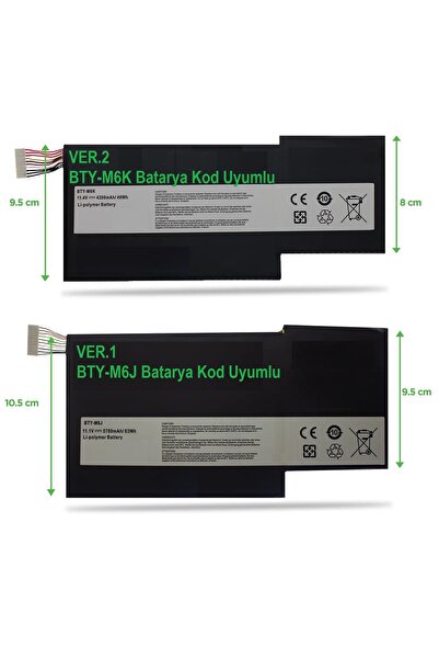 Notebook Battery - Ver.2 - Compatible with Stealth Gf75 Thin 8rd-204tr Equivalent - Ver.2