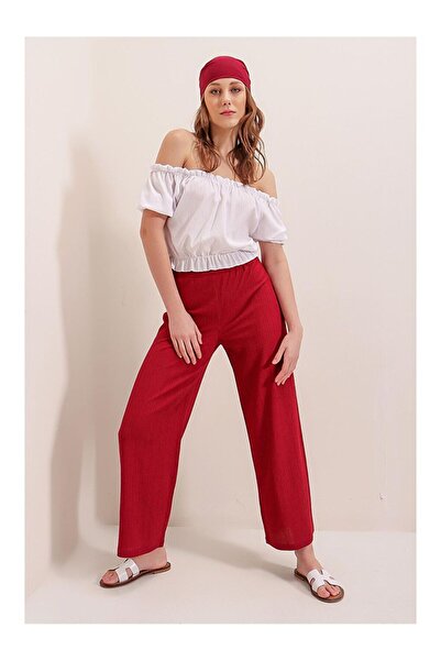 LC Waikiki 6543 Örme Pantolon - Kırmızı