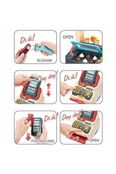 Matadi Supermarket with cash register and scanner with sound for children Matadi, size 86 x 56 x 34 cm, 55