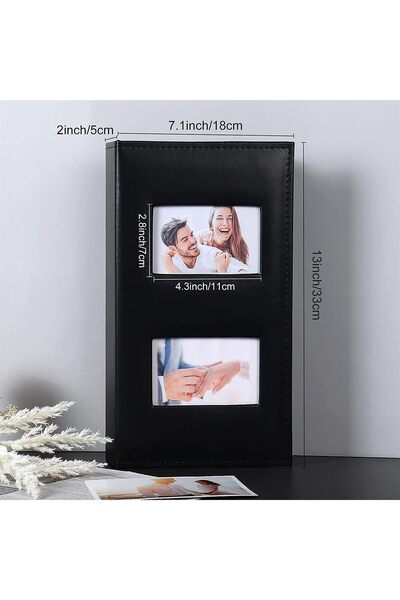 X SPRING Photo Album 4x6 Inch, 300 Pockets, Black PU Leather with Slip-in Pockets