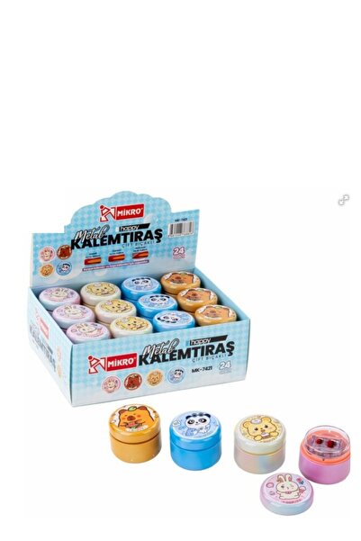 Mikro MK-7421 KAPAKLI SEVİMLİ METAL ÇİFT DELİKLİ HAZNELİ KALEMTRAŞ -TEKLİ