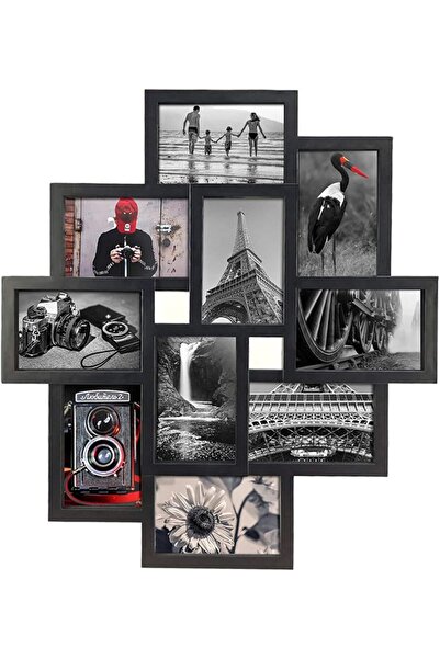 TAME إطار صور مجمع، إطار صور متعدد للتعليق على الحائط، 4 × 6 بوصات لـ 10 صور