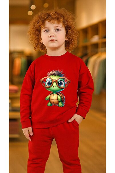 playwear سترة رياضية للأطفال مع نظارات K مطبوع للفتيات والأولاد برقبة دائرية ...