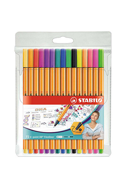 Stabilo point 88 fineliner, set of 15 colors