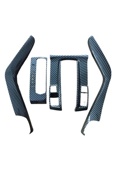 OLED GARAJ Honda Civic İçin Uyumlu FC5 Vites Konsol Kaplama Full Set Karbon 2...