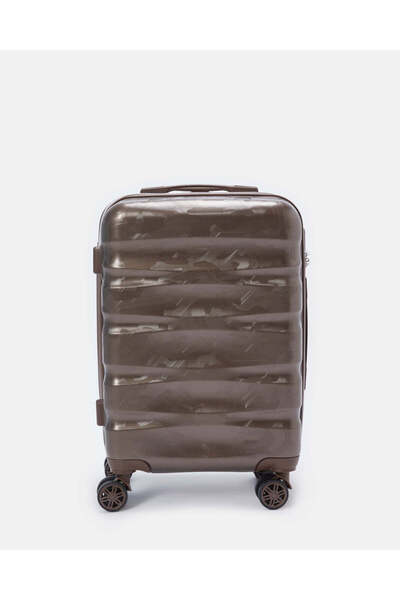 REDTAG Brown Textured Trolley Luggage Trolley (20 Inch)