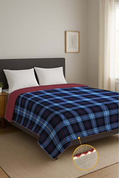 AYS DEKOR Modern Polar Double Blanket Blue 190X220Cm