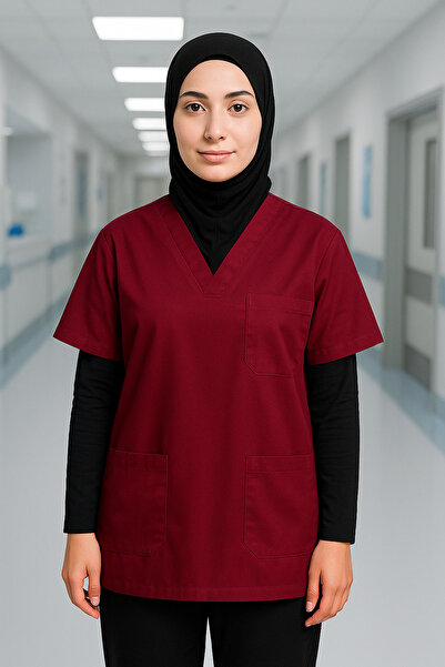 mirach Hijab Scrubs Wide Fit 4 Pocket Long Oversized Model 1. Quality Fabric Comfortable Working Uniform