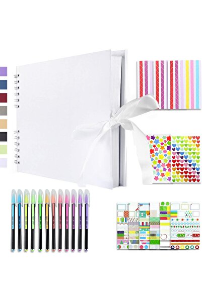 Yelajoy 11x8 Scrapbook Photo Album - 40 Page DIY Memory Book (White Pages)