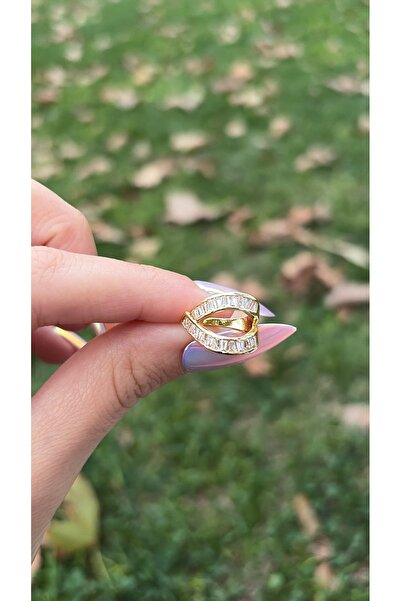 Eylülün Takısı Kadın Gold Renk Taşlı Damla Kıkırdak Küpe