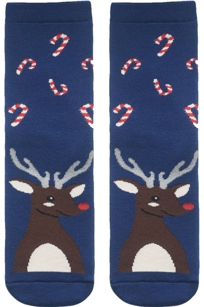 Conte Elegant Funny and fluffy Christmas socks with Reindeer pattern, Conte Lapland 260 - Marino, 36-37 (23)