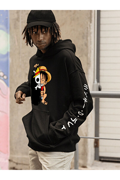 PENTLITH سويت شيرت بقلنسوة للجنسين مطبوع عليه شخصيات ون بيس لوفي وزورو وتشوبر...