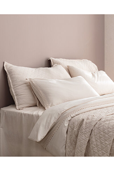 Madame Coco Maveray Double Size 100% Cotton Bedspread Set - Ecru