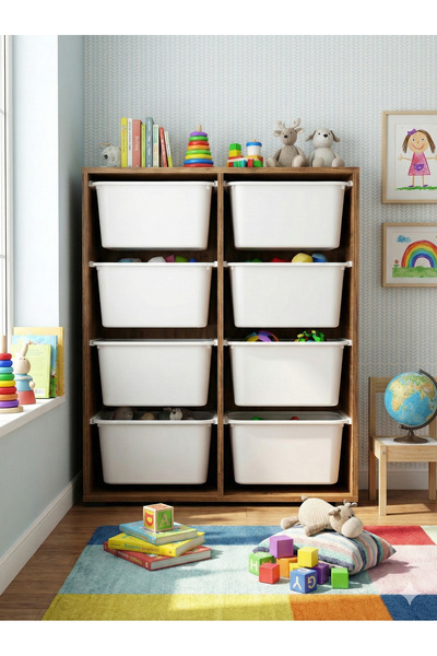 decosense 8 Çekmeceli Çok Amaçlı Oyuncak Dolabı ve Saklama Ünitesi – Çocuk Odası Düzenleyici ETİKET HEDİYELİ