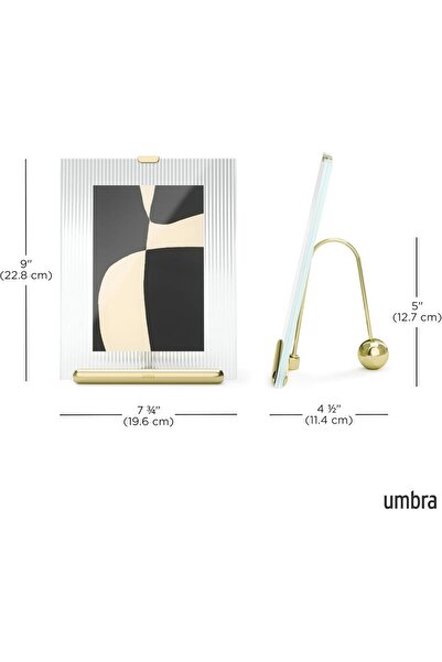 umbra Flute Picture Frame, 5 inch x 7 inch, Brass