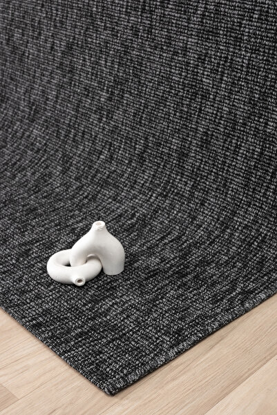 Colore Home Jute Straw Anthracite Knitted Non-Slip Base Washable Sisal Carpet Jute Runner