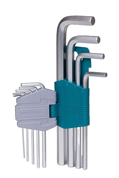 TOTAL Set of 9 Industrial hexagonal Allen keys - 1.5-10mm-Cr-V