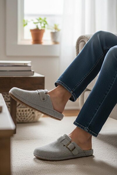 Twigy Full Orthopedic Felt Men's Comfortable and Lightweight Stylish Gray House Slippers