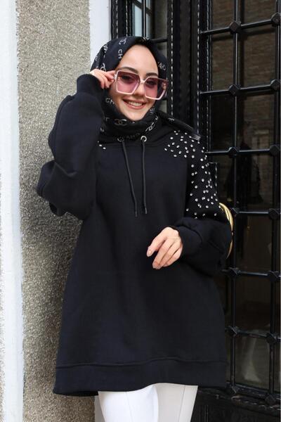 W WARGA Stone Detail Hooded Sweatshirt