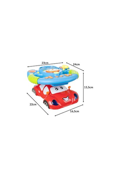 ISO TRADE Interactive musical steering wheel, 3 years+, LED effect and integrated projector, 24 x 15.5 cm, mul