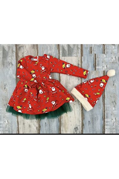 Inovius Rochita Rosie cu Caciulita - Motive Craciun - NNK114-Marime 4 Ani