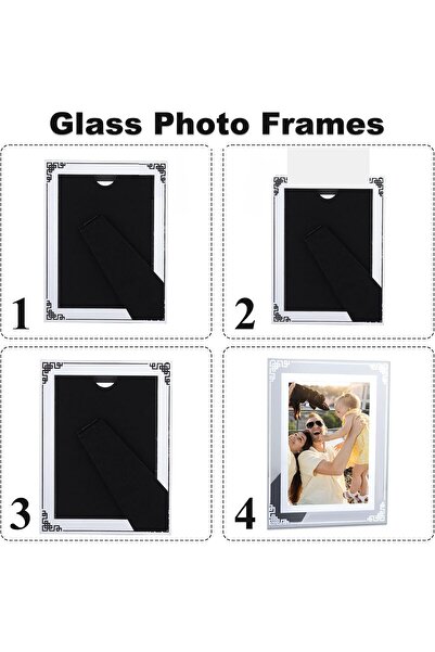 BIGTHREE 6-Pack 6x4 Silver Mirrored Glass Photo Frames (Rectangular, Tabletop)