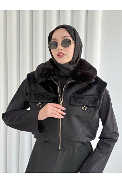 Tubak Kürk yaka yelek