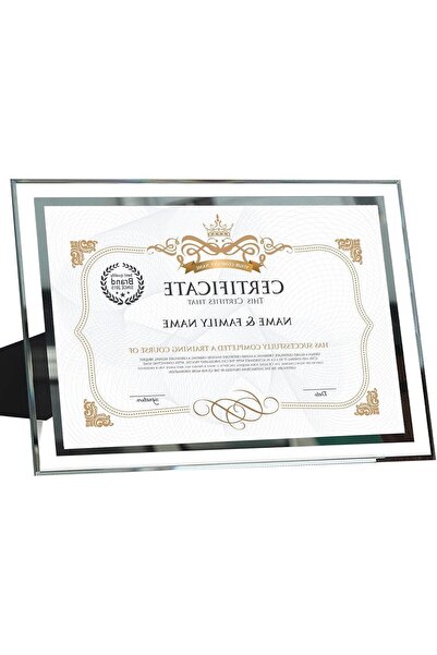 Generic Picture Frames, Silver Glass Certificate Frame for Document Diploma, Tabletop Display 8.6x12in