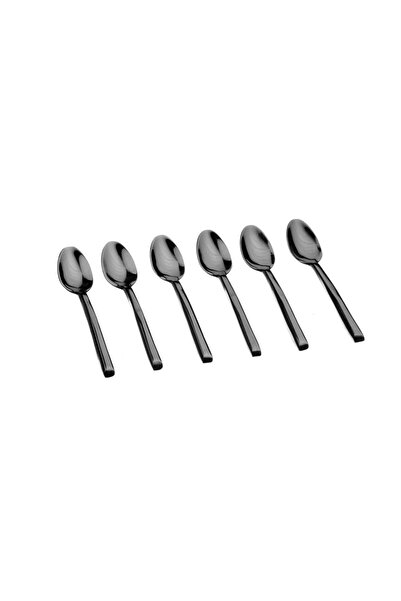 BJORN Set of 6 OLAF coffee spoons, stainless steel, refined design, glossy black