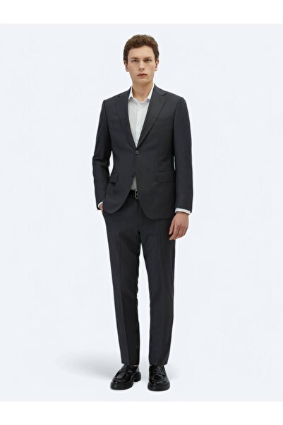 Kip Anthracite Straight Modern Fit Wool Blended Suit