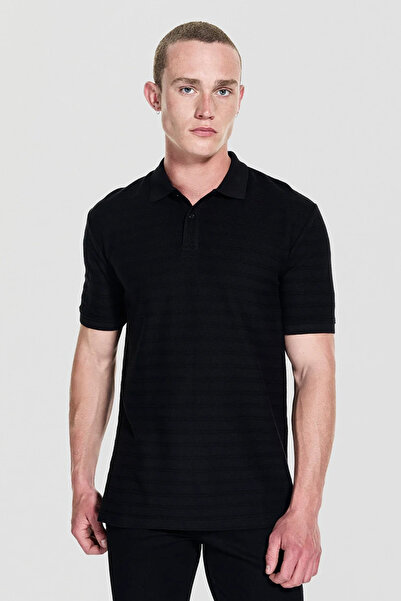 Guess Designed Men's Black Regular Fit Polo T-Shirt M5Yp01Kcxz1-Jblk