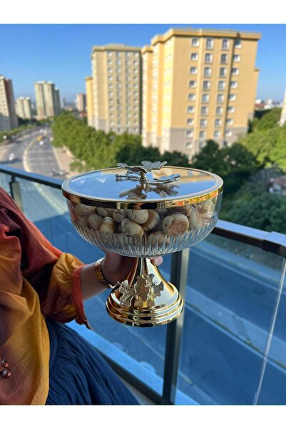 PONCİKPAZAR Kelebekli Cam Kase 23 cm