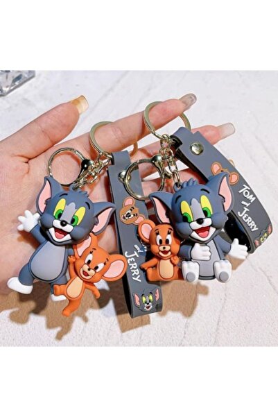 OEM Tom & Jerry on Skateboard Keychain, 8 cm – Tom & Jerry, PVC Figure, Key or Backpack Accessory