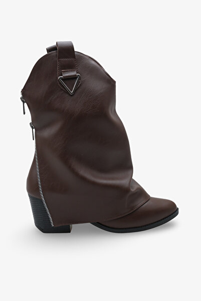 Cananın Pabuçları KCL 125-25 KALIN TOPUKLU FERMUAR DETAYLI ÇİZME