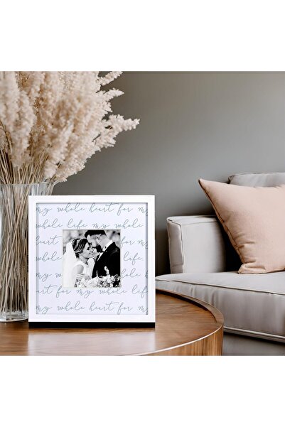 Pearhead Wedding Script Picture Frame, Newlyweds Gift, Wedding Registry, Bridal Shower Gift, White