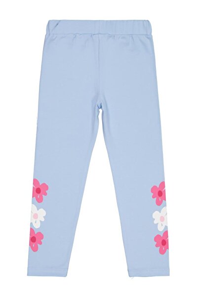 Civil Girls Flower Printed 6-9 Years Old Leggings - Blue 8-9 Years Old