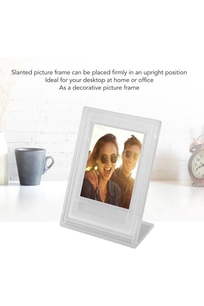 Bewinner 2-Pack Mini 3-Inch Transparent Self-Standing Photo Frames for Desk Home Decoration