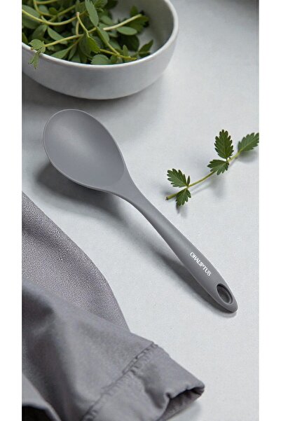 Manosta Heat Resistant 30 cm Large Serving Spoon - Fireproof, Non-Stick, Hard-Tipped Silicone Table Spoon