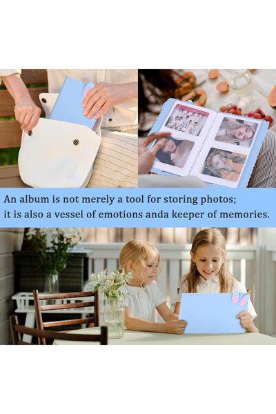 NALACAL 64-Pocket Photo Album for Fujifilm Instax Mini & 2x3 Inch Cards - Blue