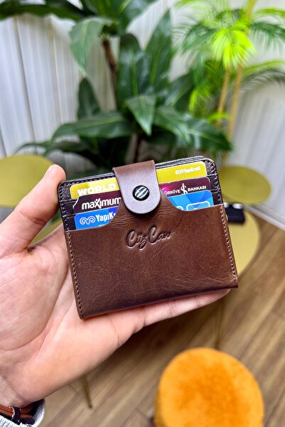 CüzCan Enra Brown Genuine Leather Card Holder Wallet Is Stylish and Convenient