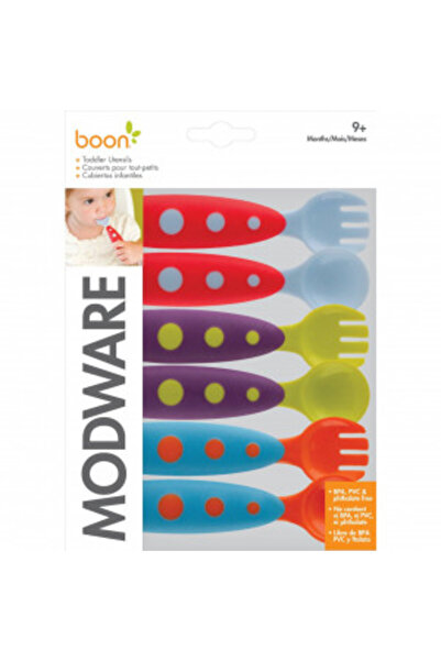 Boon Set of 6 Colored Children's Cutlery (3 forks, 3 spoons)