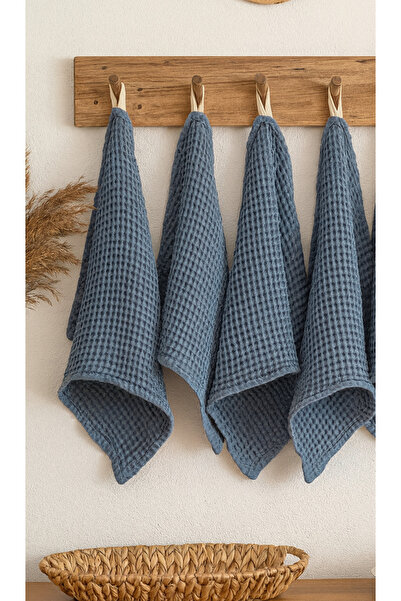 Calista home Waffle Pamuk Yumuşacık Mutfak Kurulama ve Lavabo Misafir El Havlusu 30x30cm 4'lü set