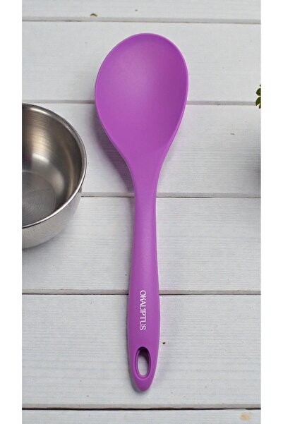 Manosta Heat Resistant 30 cm Large Serving Spoon - Fireproof, Non-Stick, Hard-Tipped Silicone Table Spoon