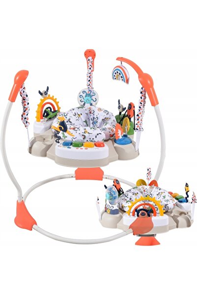 Matadi Interactive Jumper with 360 degree rotating toys and sounds White/Orange