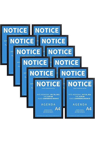 RLAVBL مجموعة إطارات صور مغناطيسية A4، 12 إطارًا، أسود، ذاتية اللصق