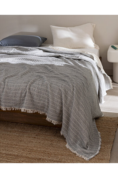 Madame Coco Bradley Double Cotton Bedspread - Gray