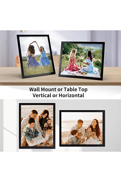 Generic Heatunk 8x10 Picture Frame - Wall Hanging Photo Frame for 5x7 or 8x10 - Black