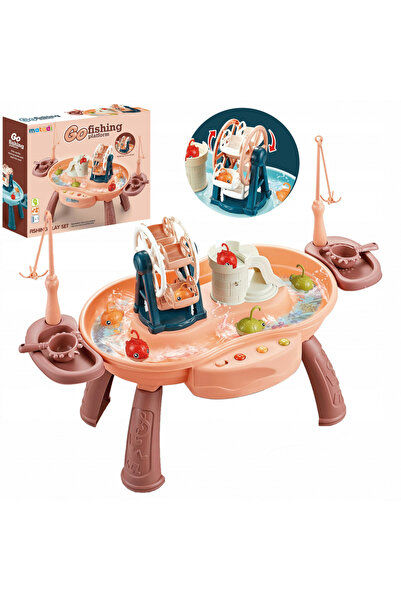 Matadi Interactive fishing table with music and water mill Go Fishing Pink
