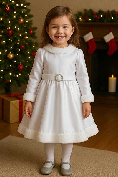 Inovius Costumas Alb 2 Piese - Fulg de Nea - NNK116-Marime 6 Ani